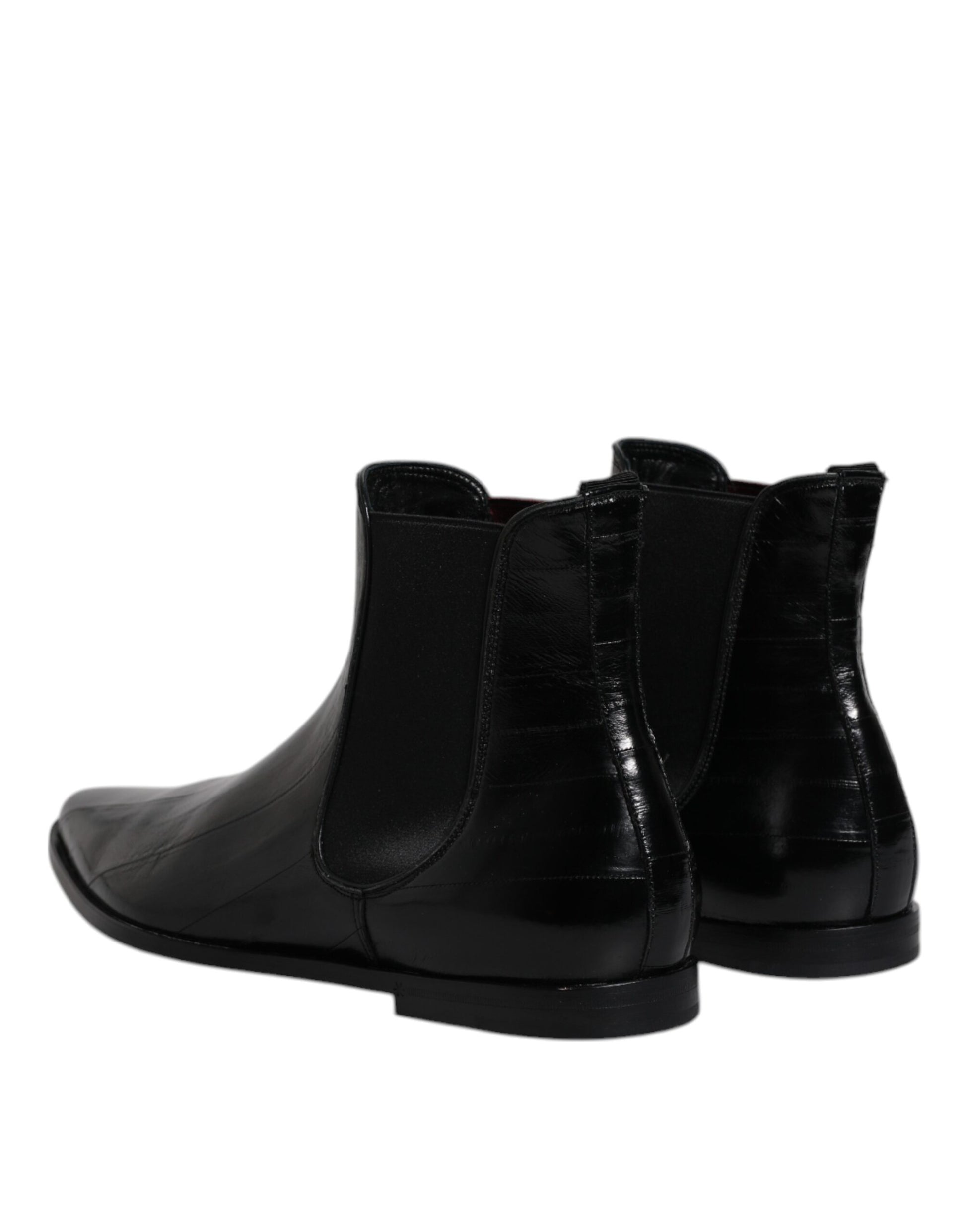 Dolce & Gabbana Black Leather Chelsea Men Ankle Boots Shoes Dolce & Gabbana