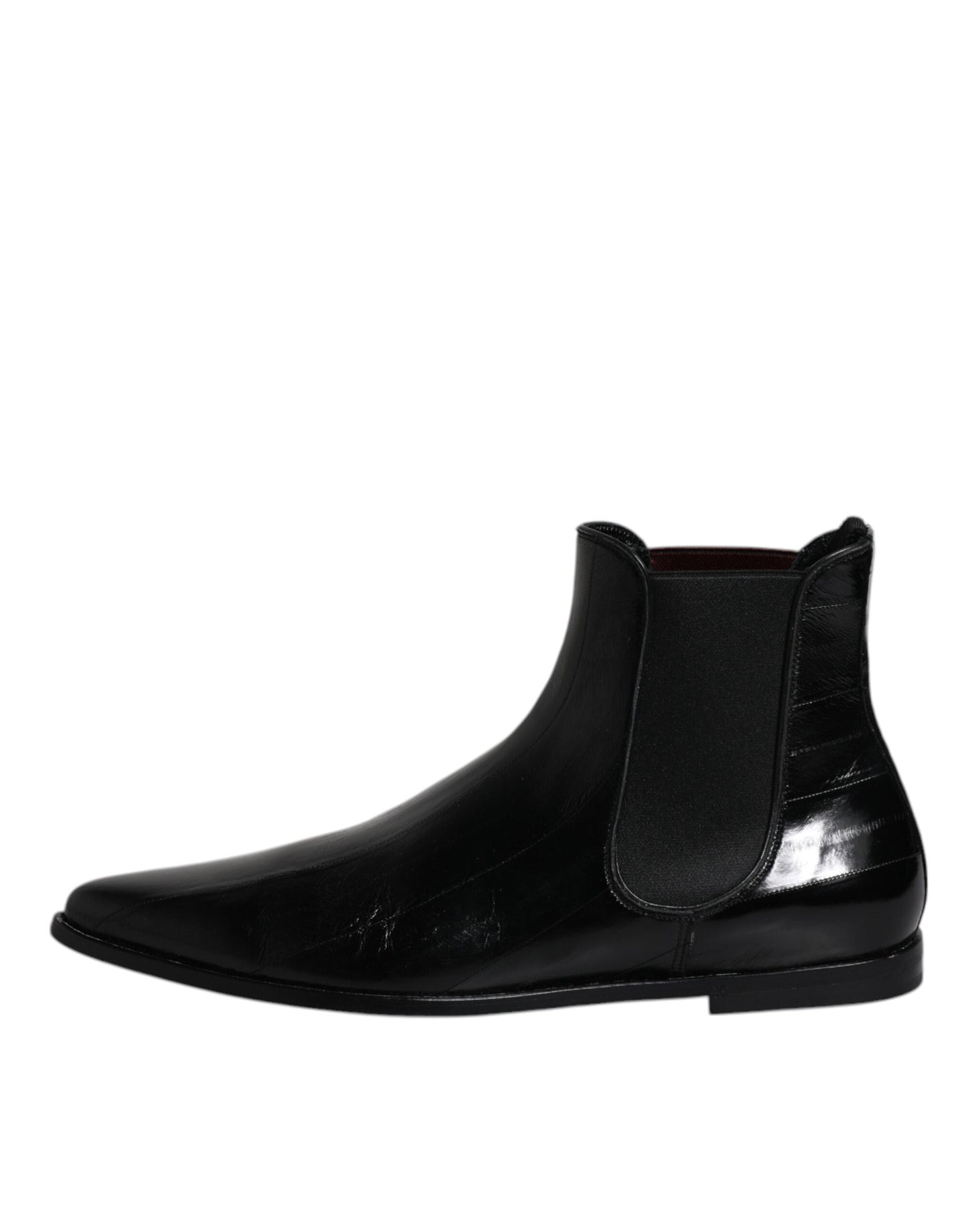 Dolce & Gabbana Black Leather Chelsea Men Ankle Boots Shoes Dolce & Gabbana