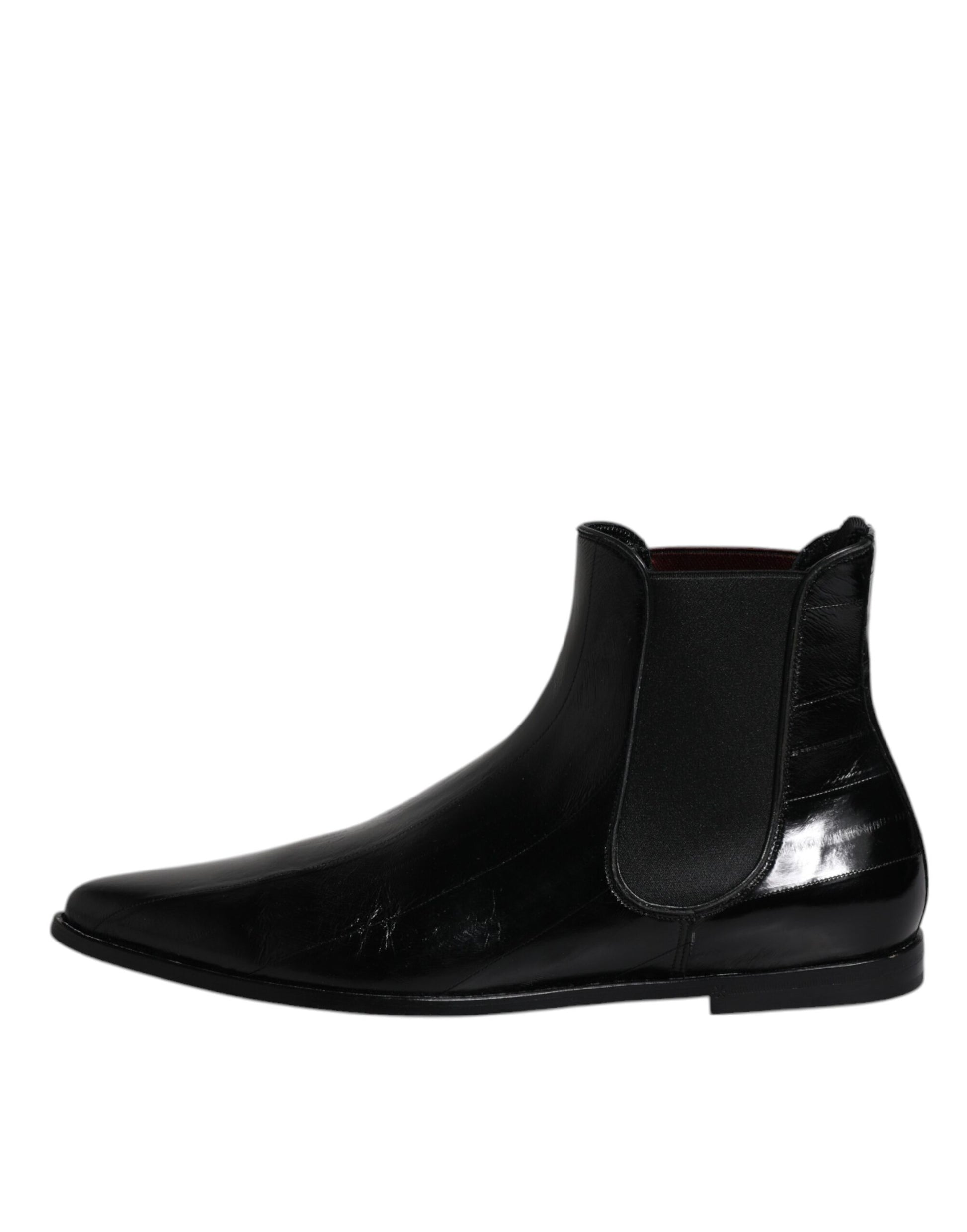 Dolce & Gabbana Black Leather Chelsea Men Ankle Boots Shoes Dolce & Gabbana