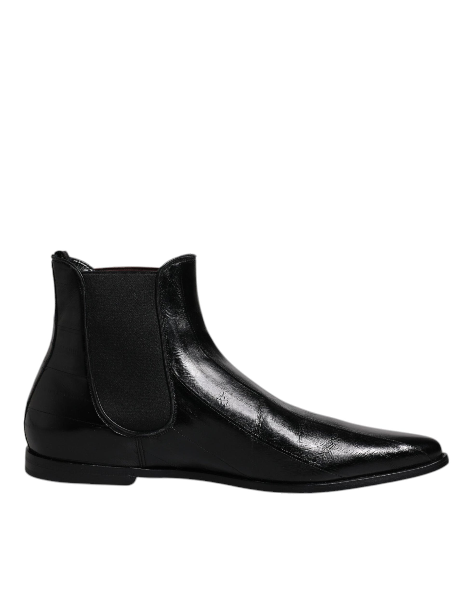Dolce & Gabbana Black Leather Chelsea Men Ankle Boots Shoes Dolce & Gabbana