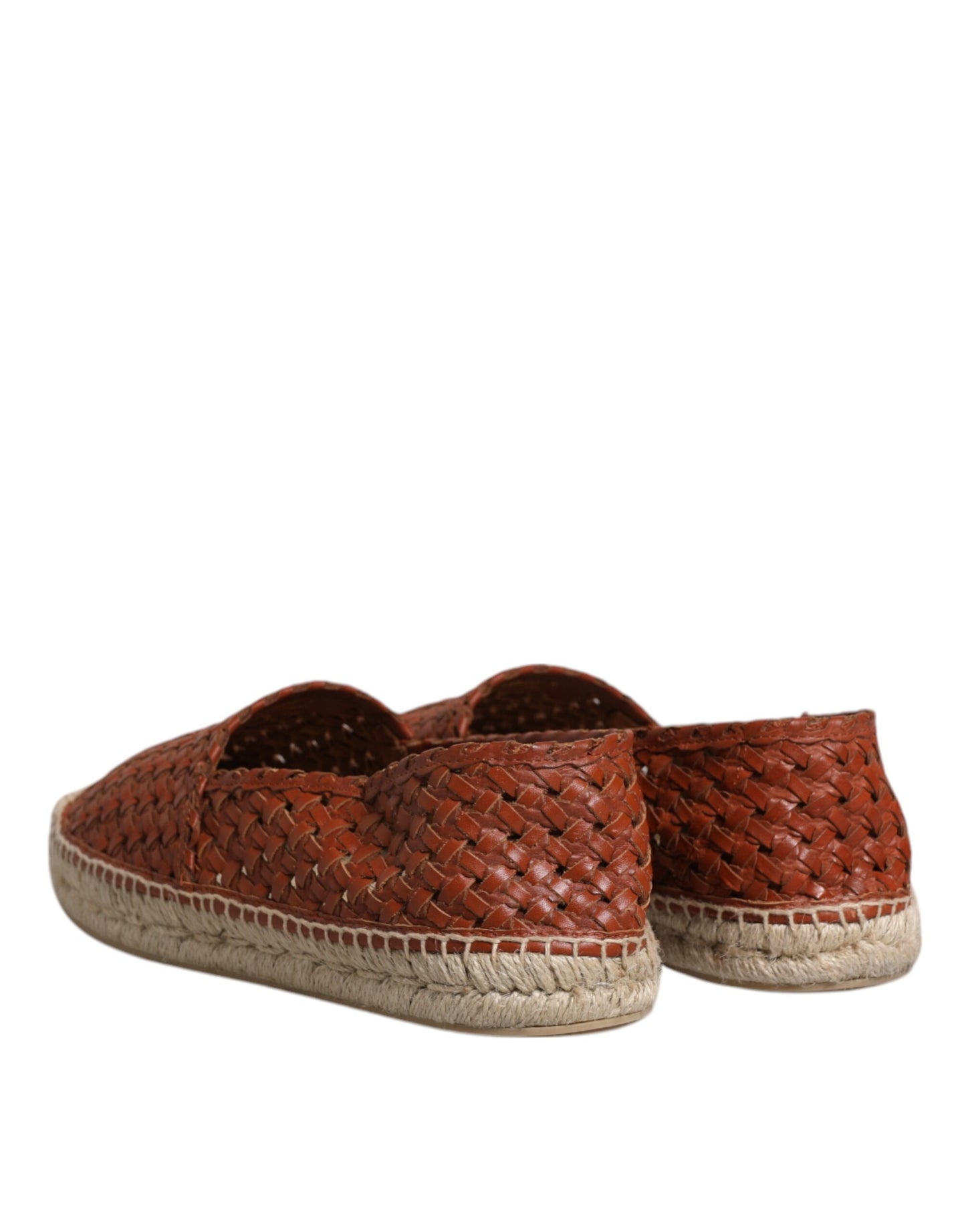 Dolce & Gabbana Maroon Woven Leather Men Espadrille Shoes Dolce & Gabbana