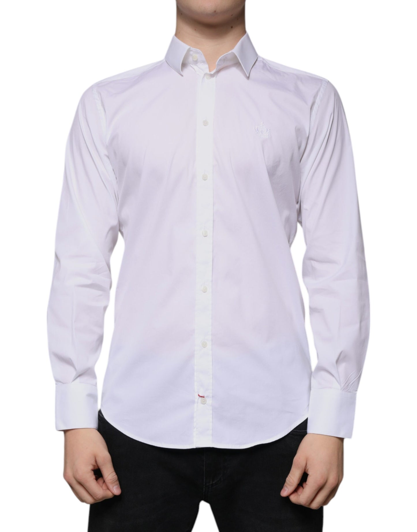 Dolce & Gabbana White Cotton Blend Men MARTINI Dress Shirt Dolce & Gabbana