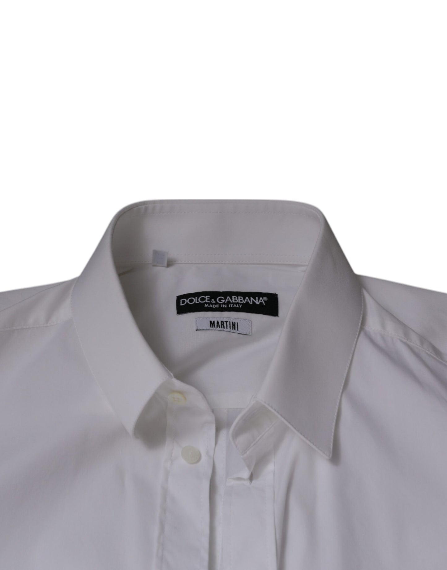 Dolce & Gabbana White Cotton Blend Men MARTINI Dress Shirt Dolce & Gabbana