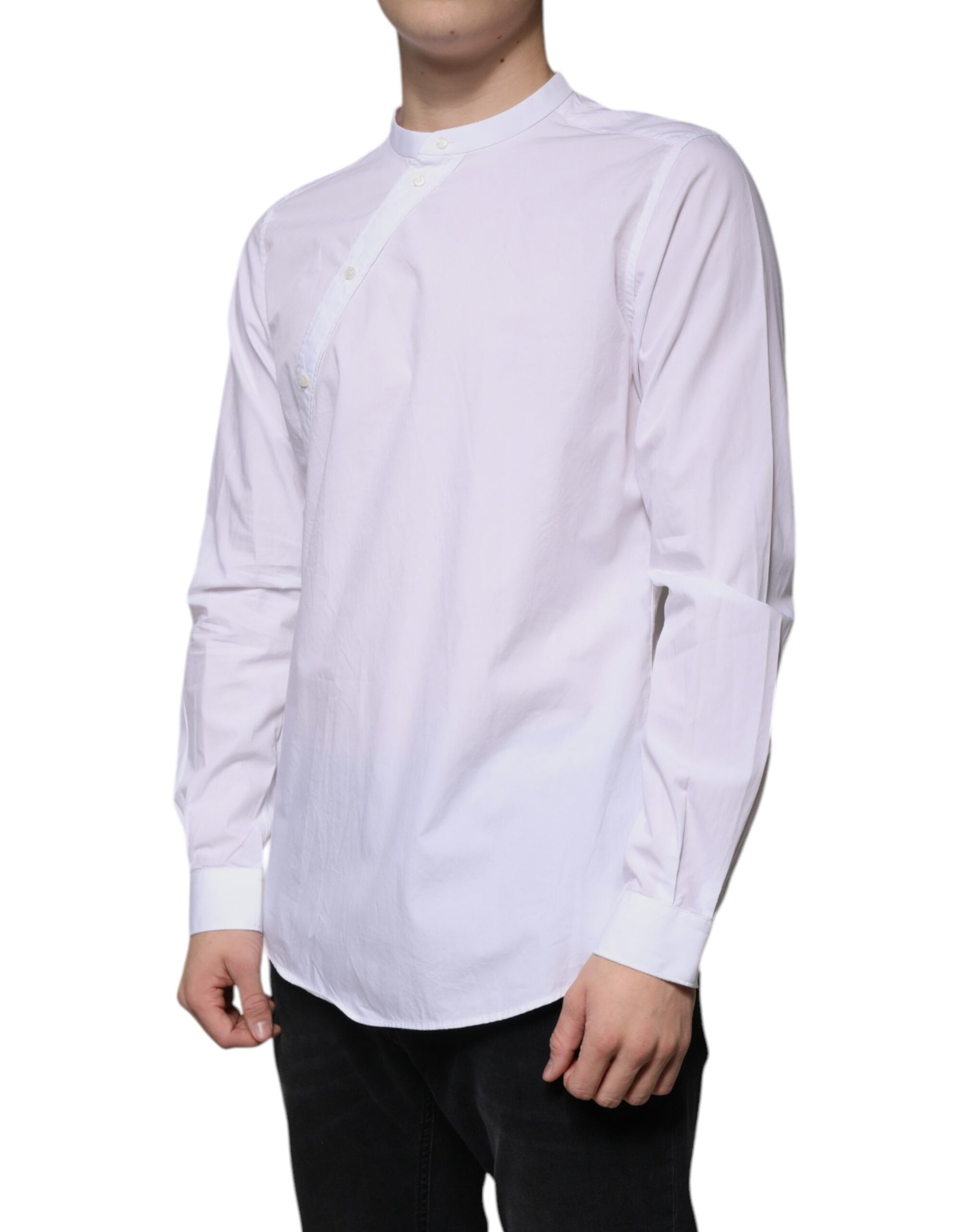 Dolce & Gabbana White Cotton Slim Fit MARTINI Dress Shirt Dolce & Gabbana