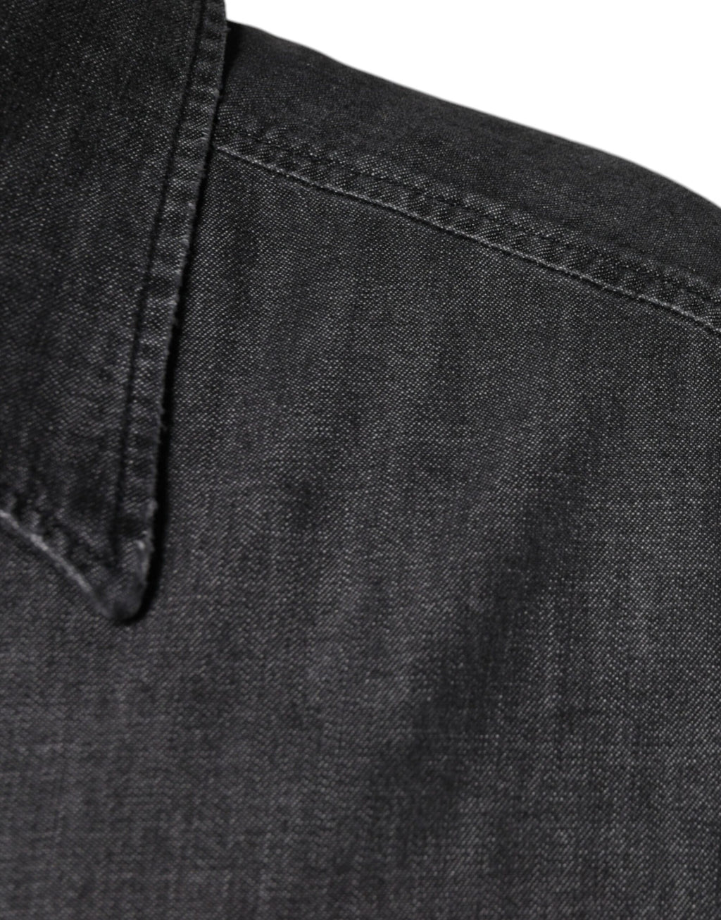 Dolce & Gabbana Black Logo Cotton Button Down Denim Shirt - Eljoys Fashion 