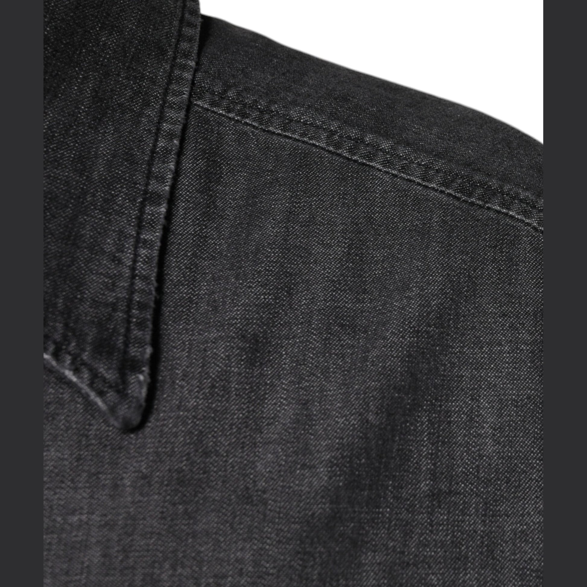 Dolce & Gabbana Black Logo Cotton Button Down Denim Shirt Dolce & Gabbana