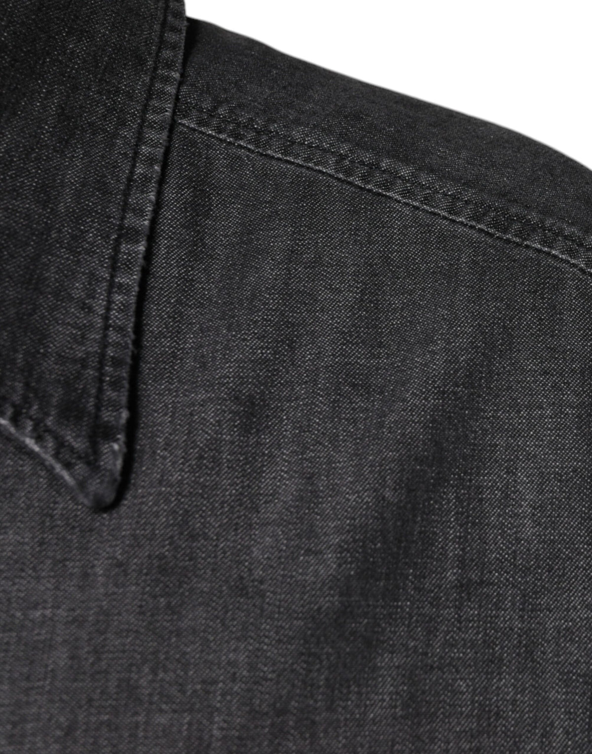 Dolce & Gabbana Black Logo Cotton Button Down Denim Shirt - Eljoys Fashion 