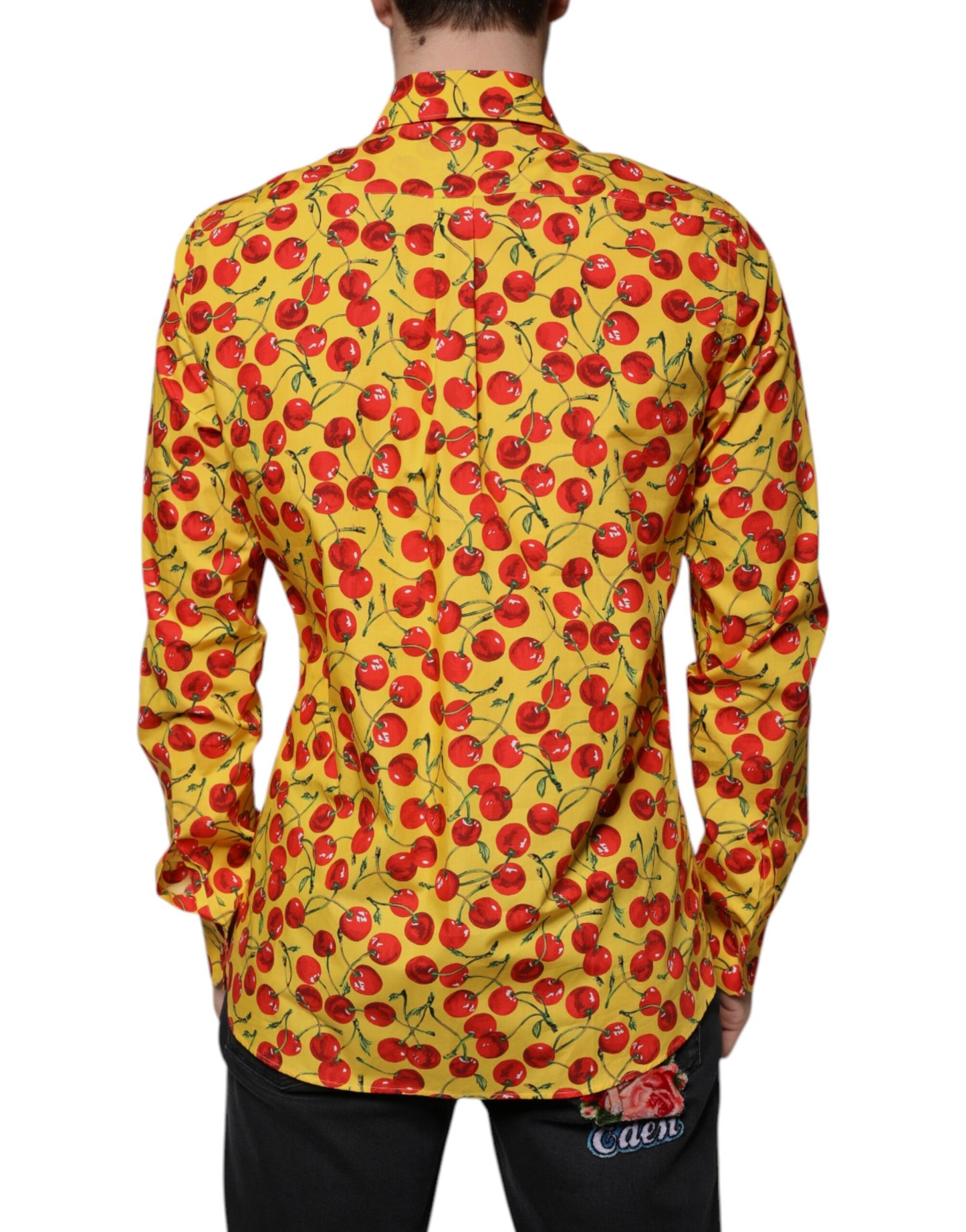 Dolce & Gabbana Yellow Cherry Cotton MARTINI Dress Shirt Dolce & Gabbana
