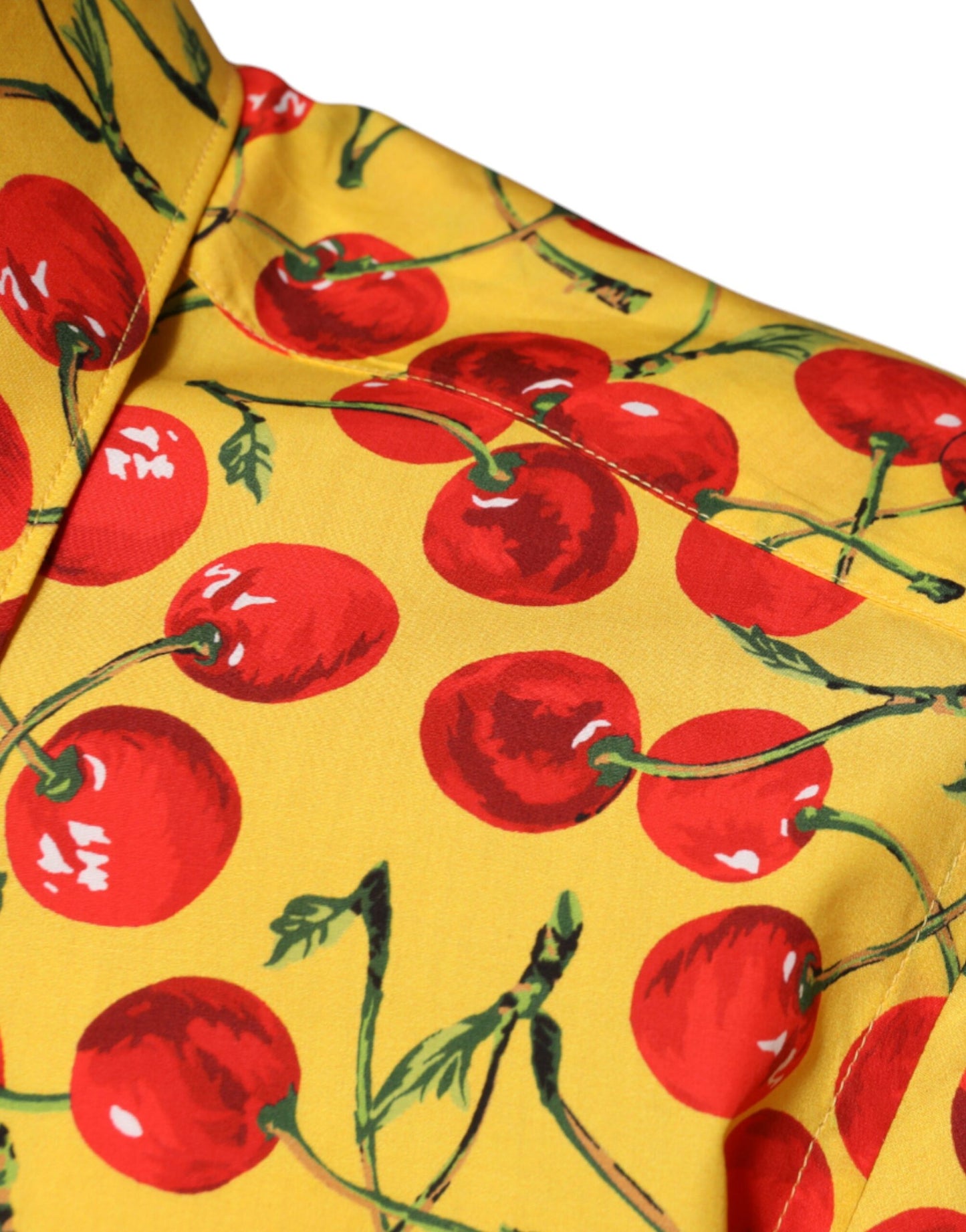 Dolce & Gabbana Yellow Cherry Cotton MARTINI Dress Shirt Dolce & Gabbana