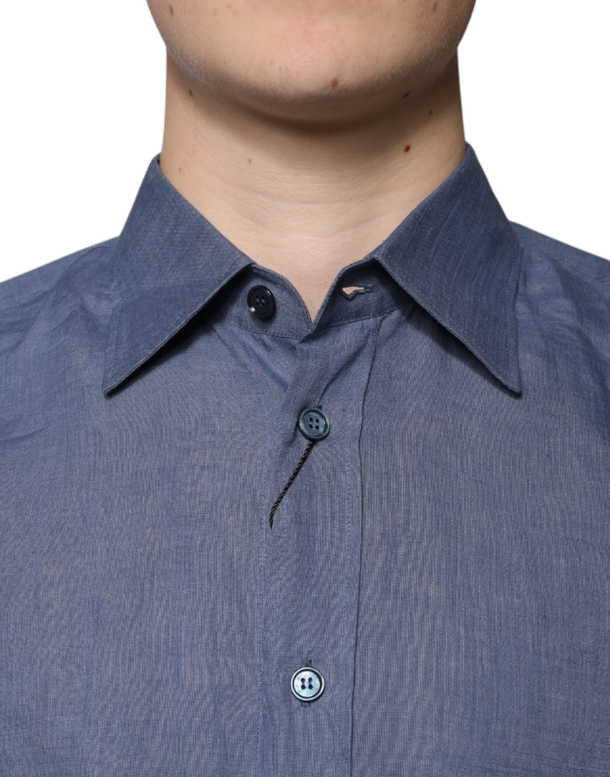 Dolce & Gabbana Blue Logo Long Sleeve Button Down Casual Shirt Dolce & Gabbana