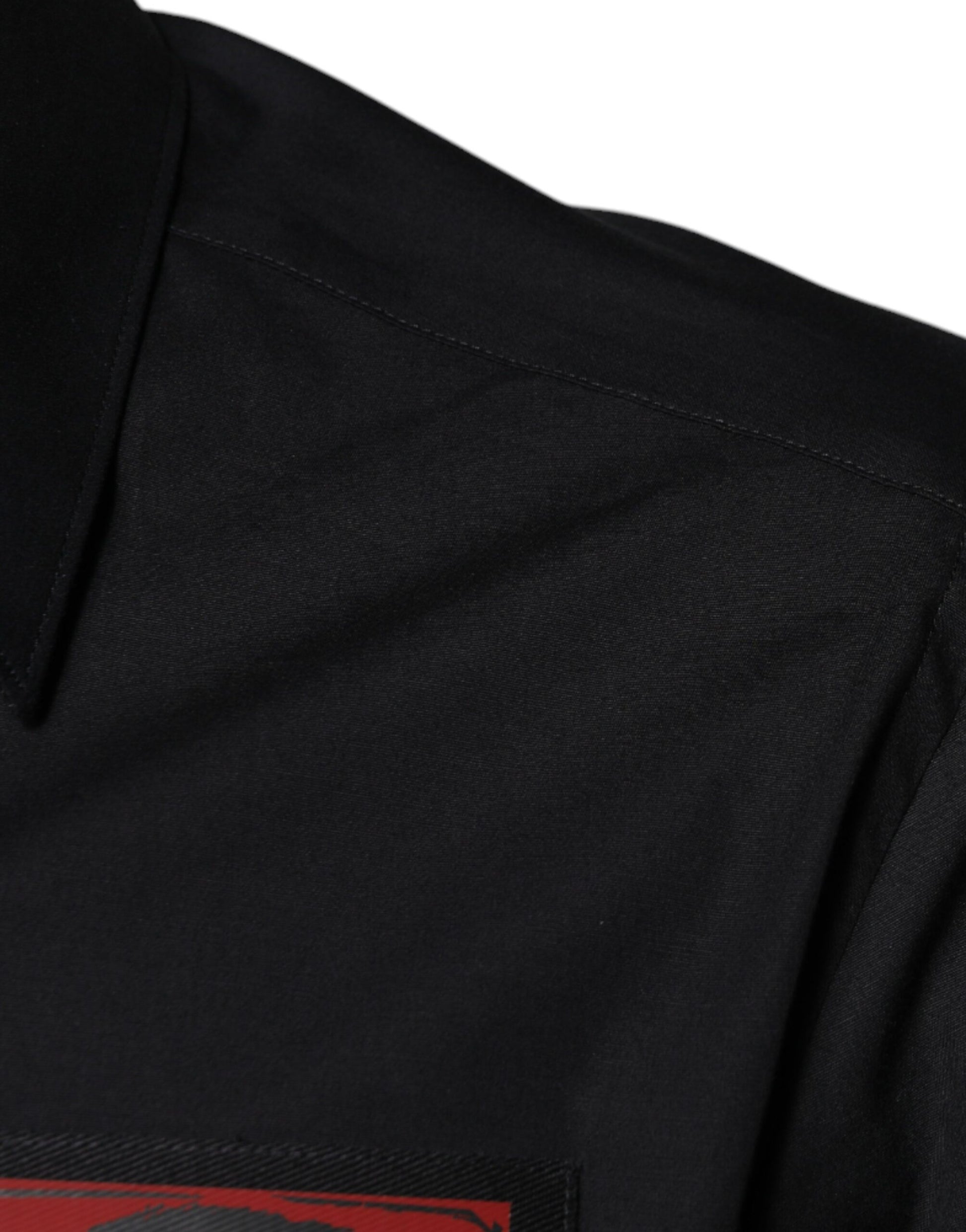 Dolce & Gabbana Black Eye Patch Long Sleeve GOLD Dress Shirt Dolce & Gabbana