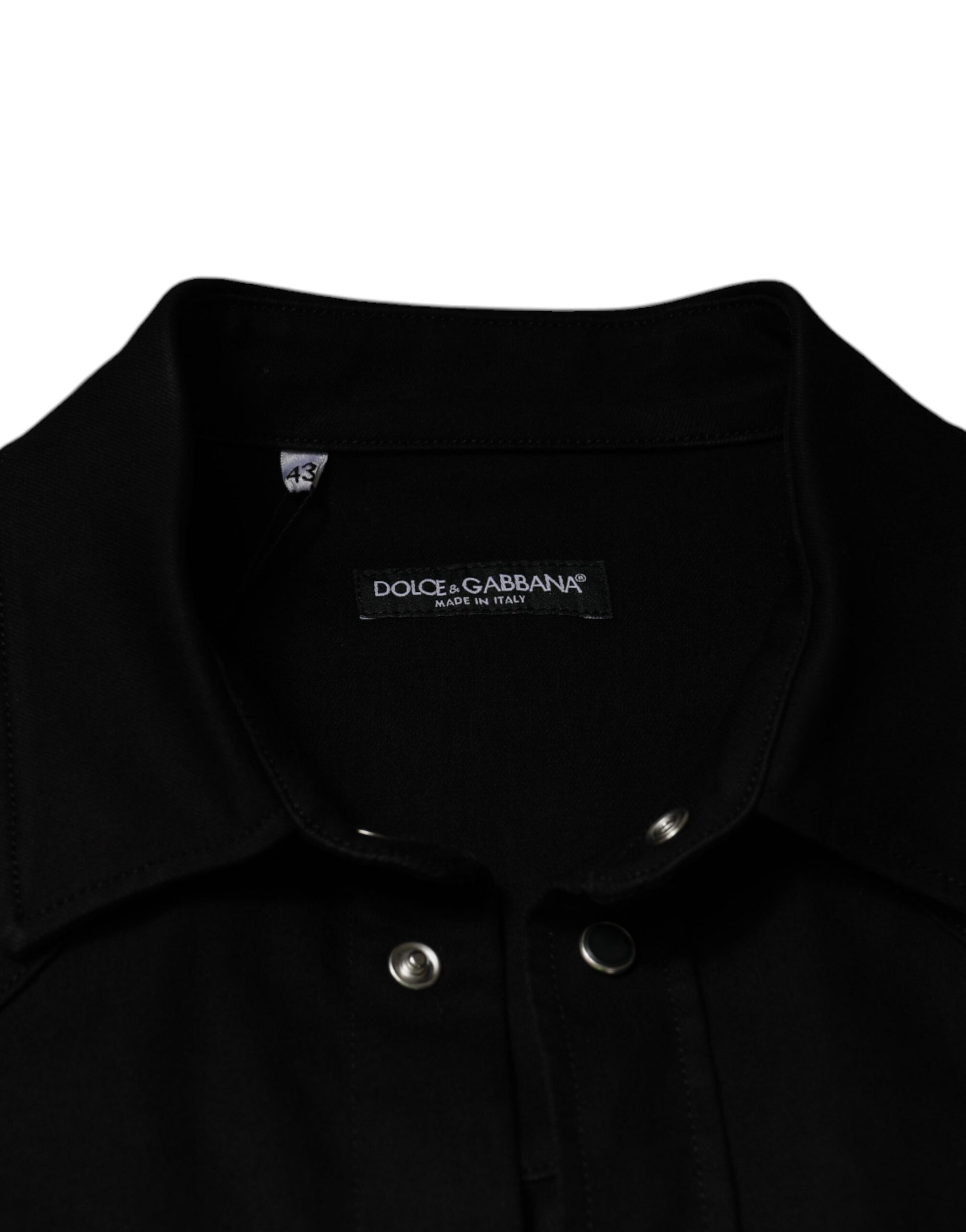 Dolce & Gabbana Black Cotton Collared Button Down Shirt Dolce & Gabbana