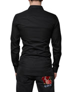 Dolce & Gabbana Black Cotton Formal Long Sleeves Dress Shirt - Eljoys Fashion 