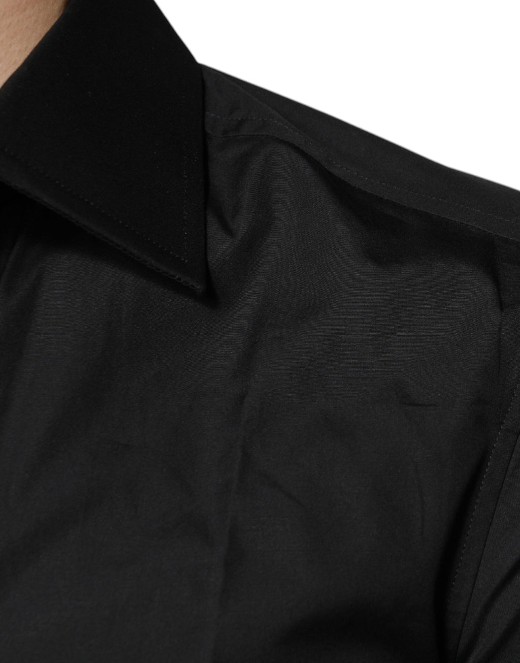 Dolce & Gabbana Black Cotton Formal Long Sleeves Dress Shirt - Eljoys Fashion 