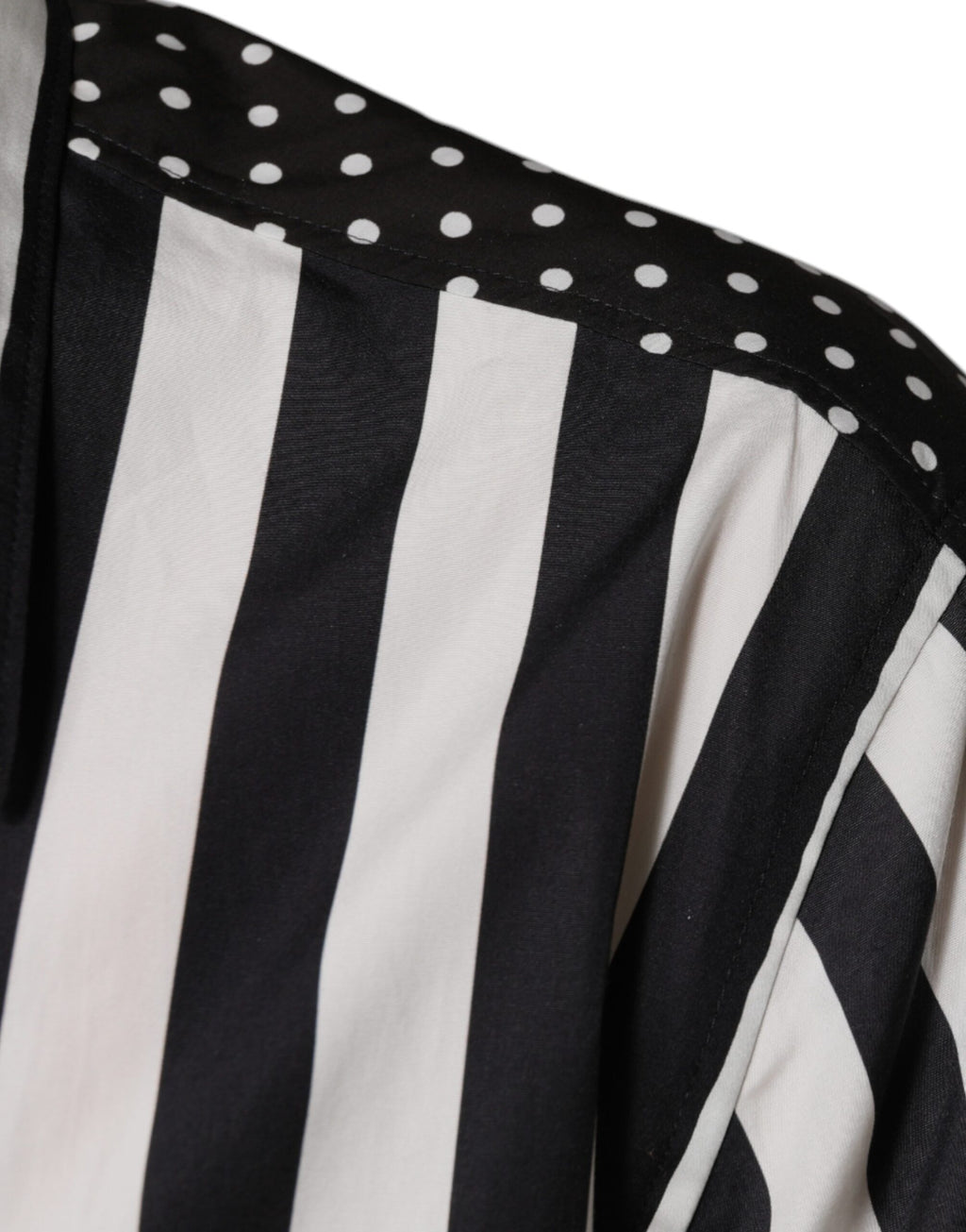 Dolce & Gabbana Black White Striped Button Down Casual Shirt - Eljoys Fashion 