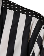 Dolce & Gabbana Black White Striped Button Down Casual Shirt - Eljoys Fashion 