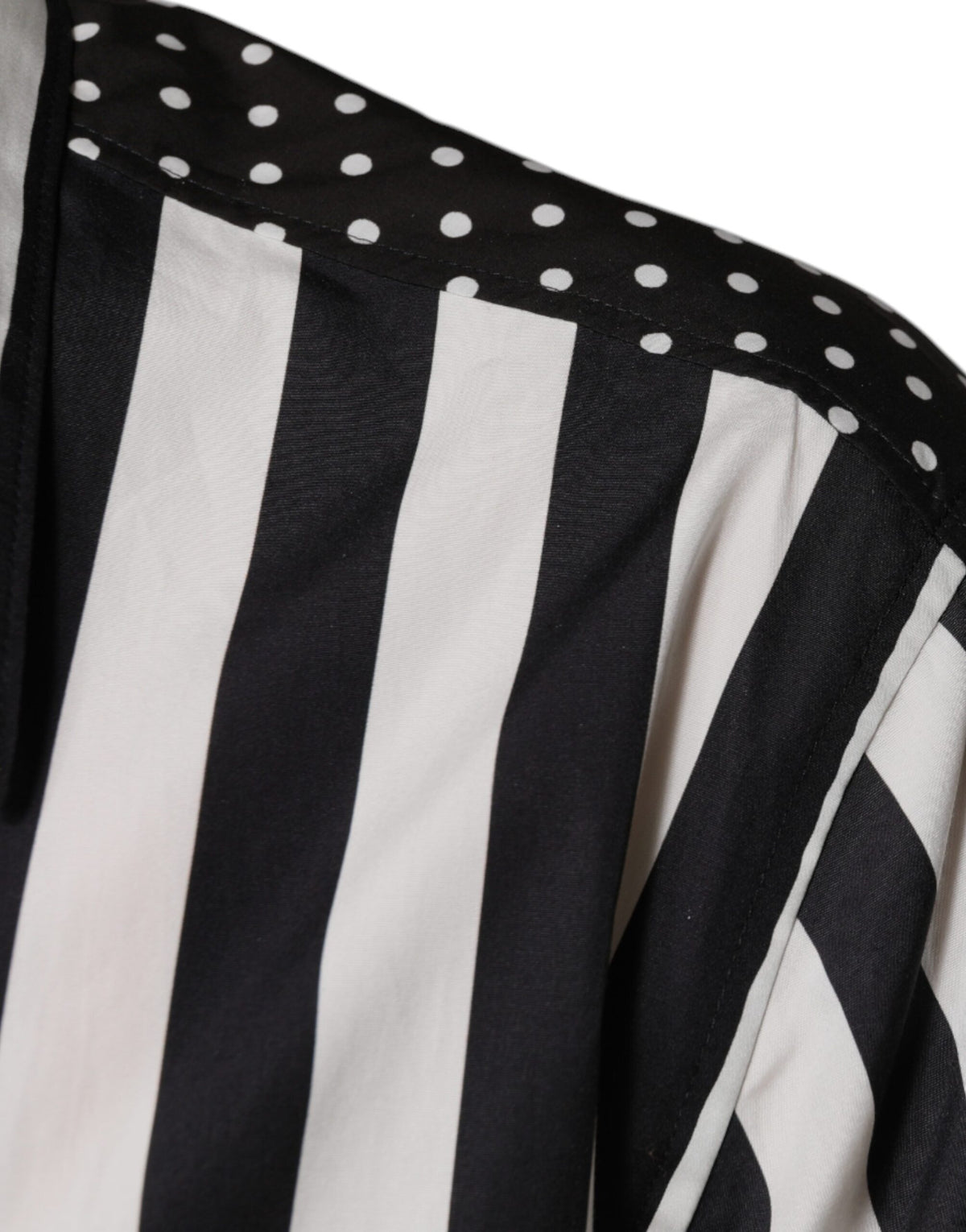 Dolce & Gabbana Black White Striped Button Down Casual Shirt - Eljoys Fashion 