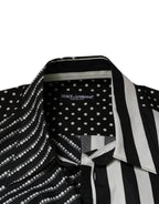 Dolce & Gabbana Black White Striped Button Down Casual Shirt - Eljoys Fashion 