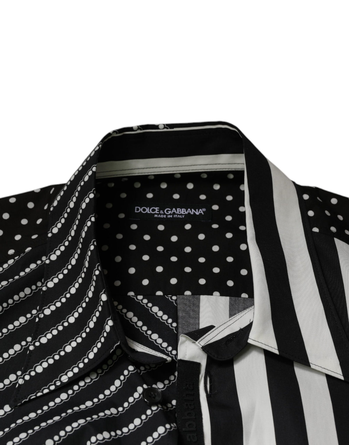 Dolce & Gabbana Black White Striped Button Down Casual Shirt - Eljoys Fashion 