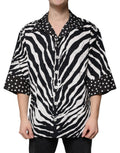Dolce & Gabbana Black White Zebra Button Down Oversize Shirt - Eljoys Fashion 