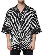 Dolce & Gabbana Black White Zebra Button Down Oversize Shirt - Eljoys Fashion 