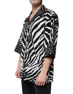 Dolce & Gabbana Black White Zebra Button Down Oversize Shirt - Eljoys Fashion 