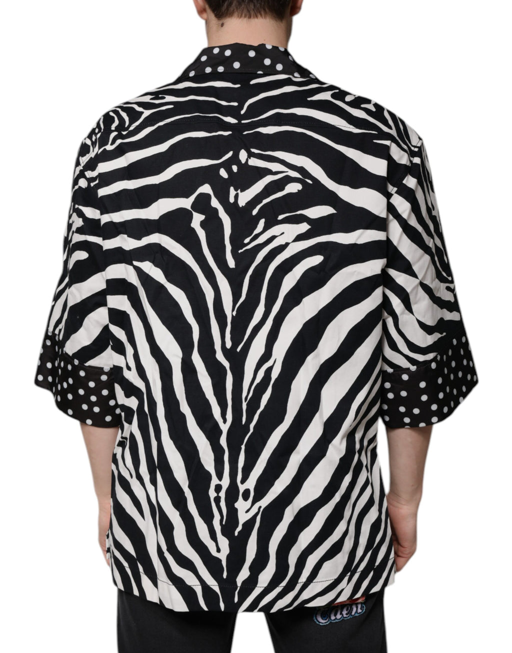 Dolce & Gabbana Black White Zebra Button Down Oversize Shirt - Eljoys Fashion 