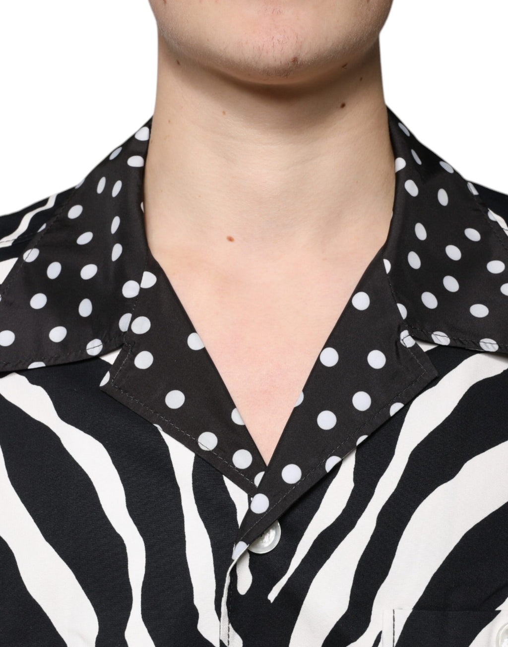 Dolce & Gabbana Black White Zebra Button Down Oversize Shirt - Eljoys Fashion 