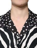 Dolce & Gabbana Black White Zebra Button Down Oversize Shirt - Eljoys Fashion 