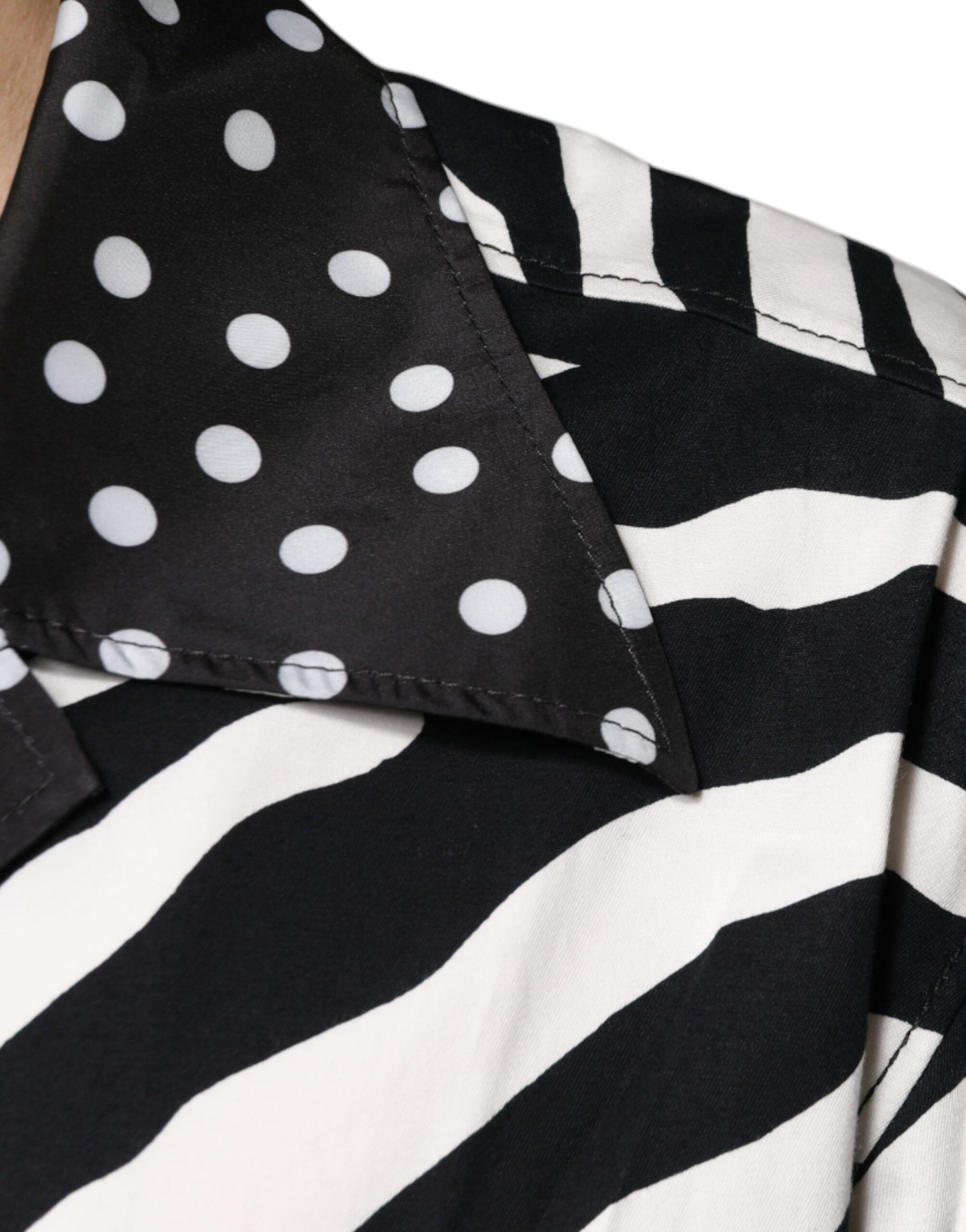 Dolce & Gabbana Black White Zebra Button Down Oversize Shirt Dolce & Gabbana