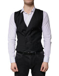 Dolce & Gabbana Black Wool Formal Dress Men Waistcoat Vest - Eljoys Fashion 