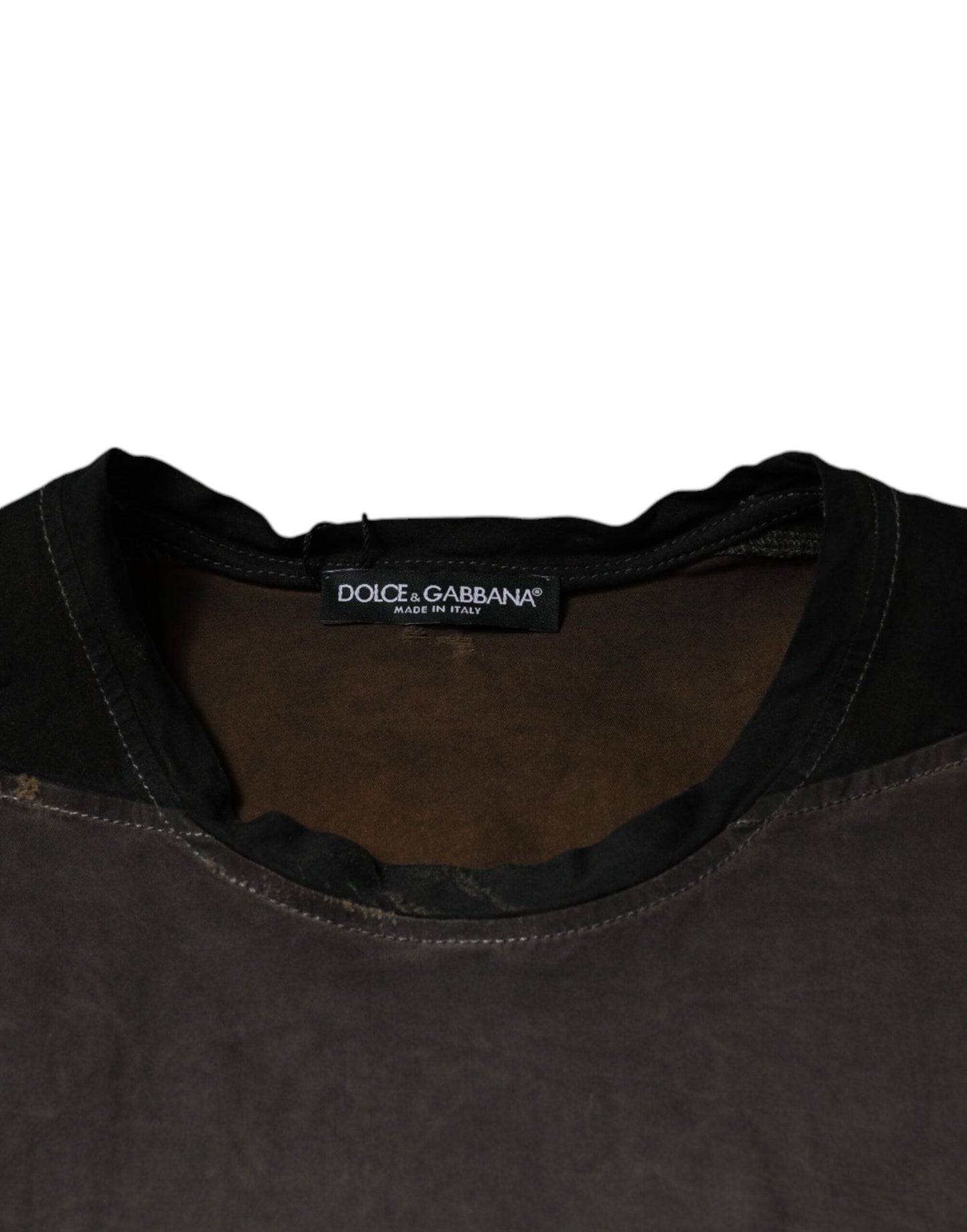 Dolce & Gabbana Brown Graphic Print Cotton Round Neck T-shirt Dolce & Gabbana