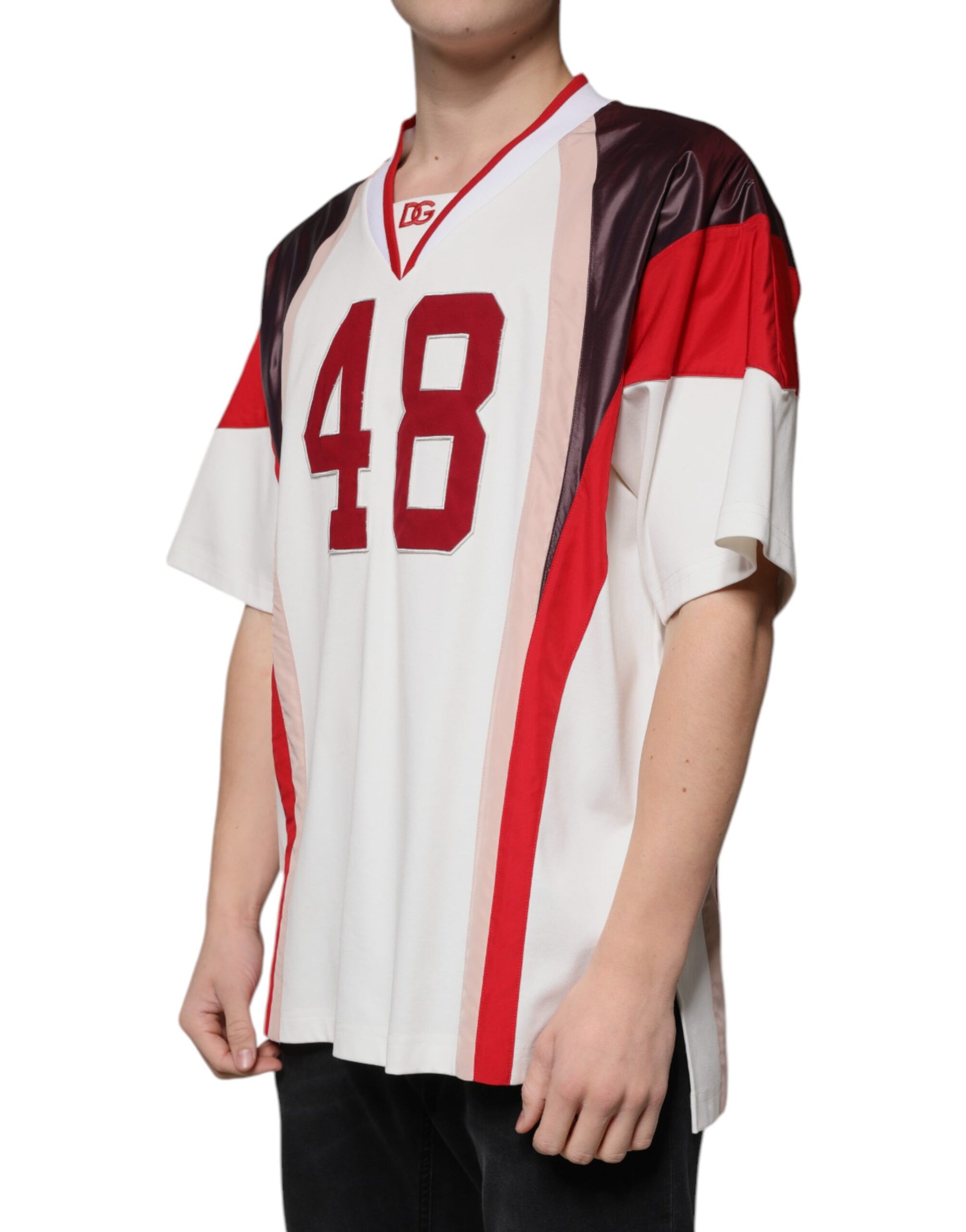 Dolce & Gabbana Multicolor Logo Jersey Cotton V-neck T-shirt Dolce & Gabbana