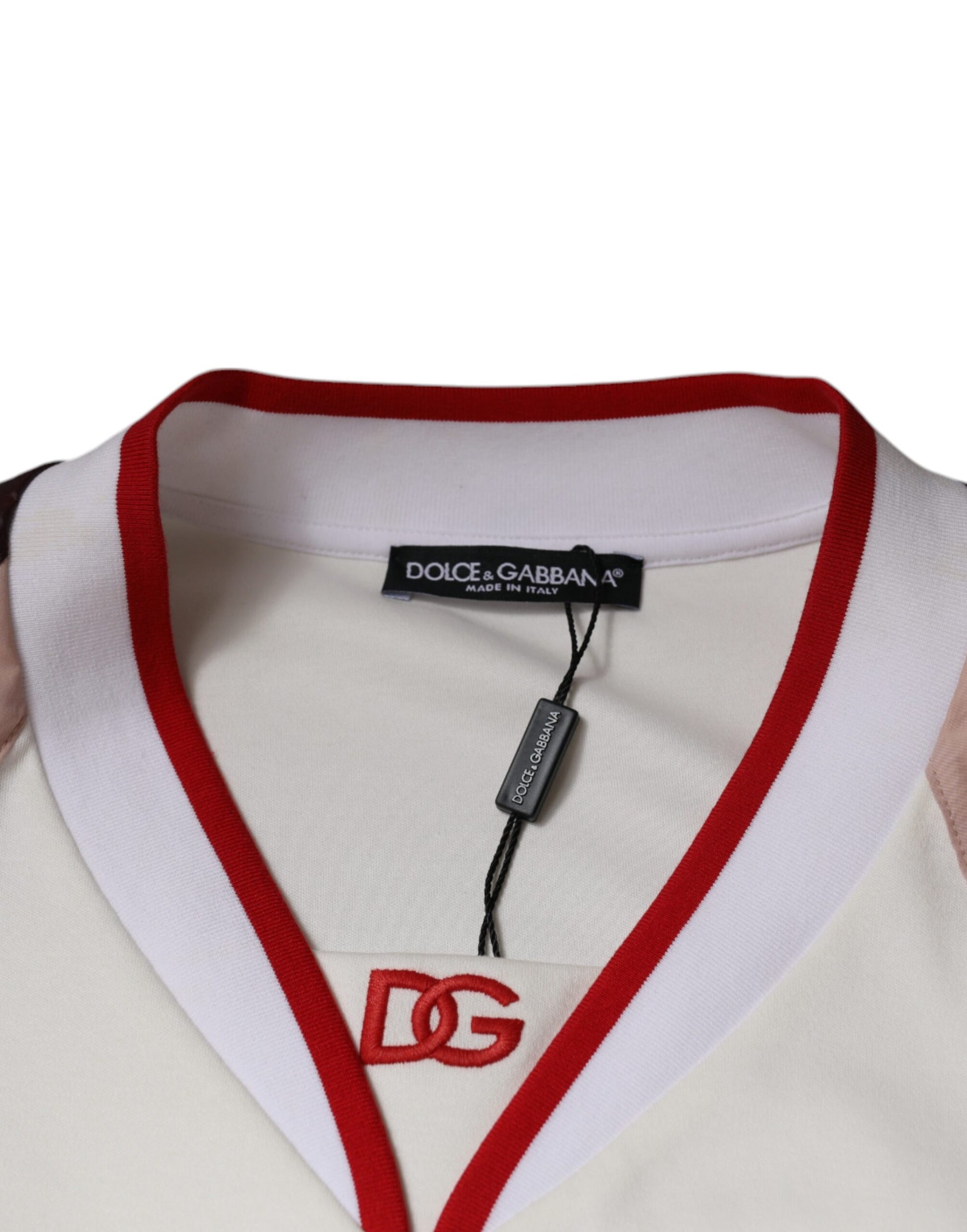 Dolce & Gabbana Multicolor Logo Jersey Cotton V-neck T-shirt Dolce & Gabbana