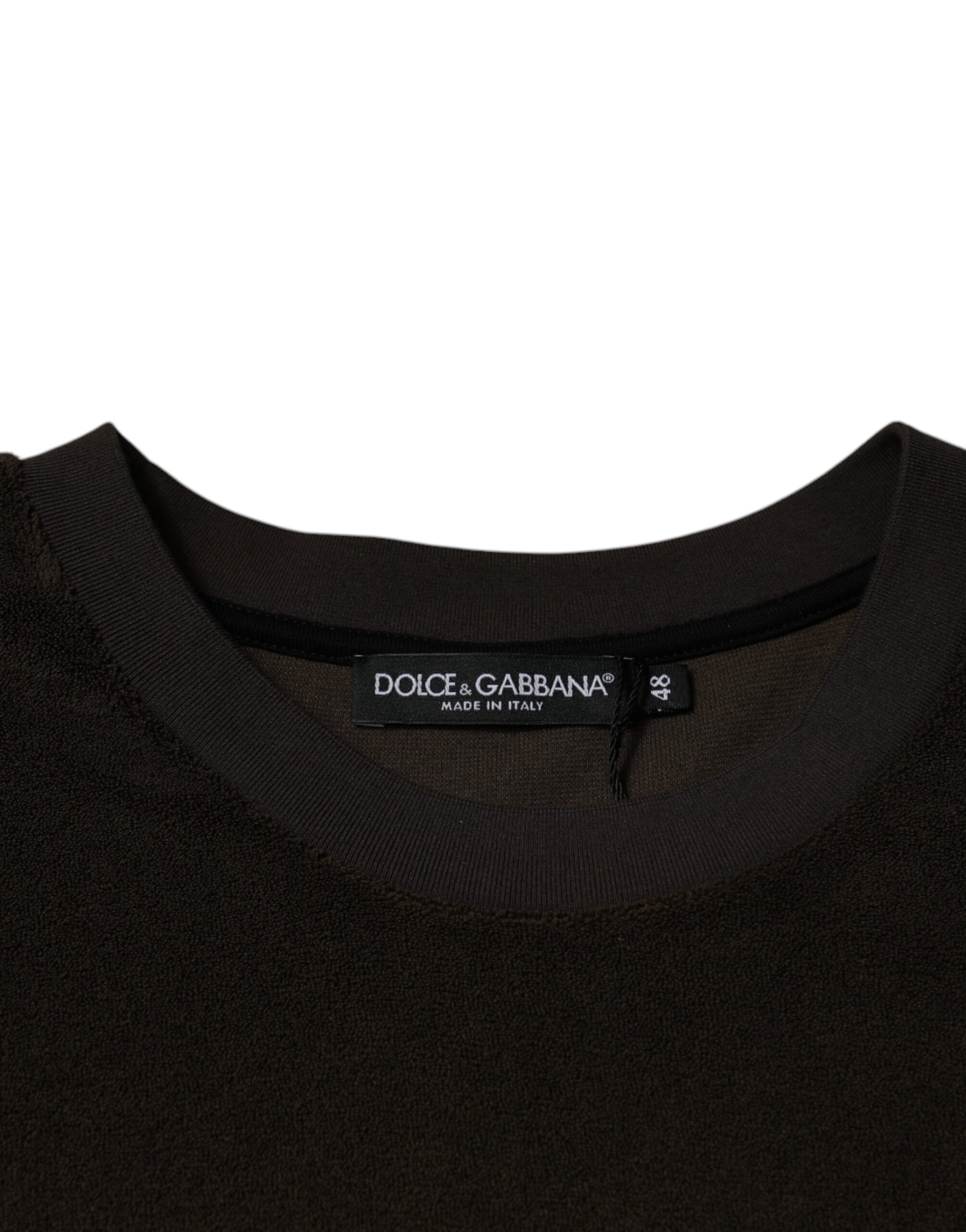 Dolce & Gabbana Brown Cotton Crew Neck Short Sleeves T-shirt Dolce & Gabbana