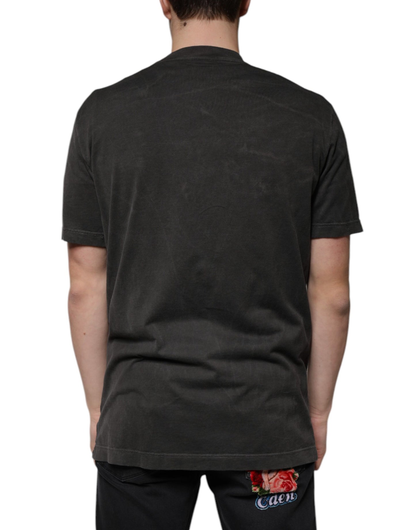 Dolce & Gabbana Black Cotton Crew Neck Short Sleeves T-shirt Dolce & Gabbana