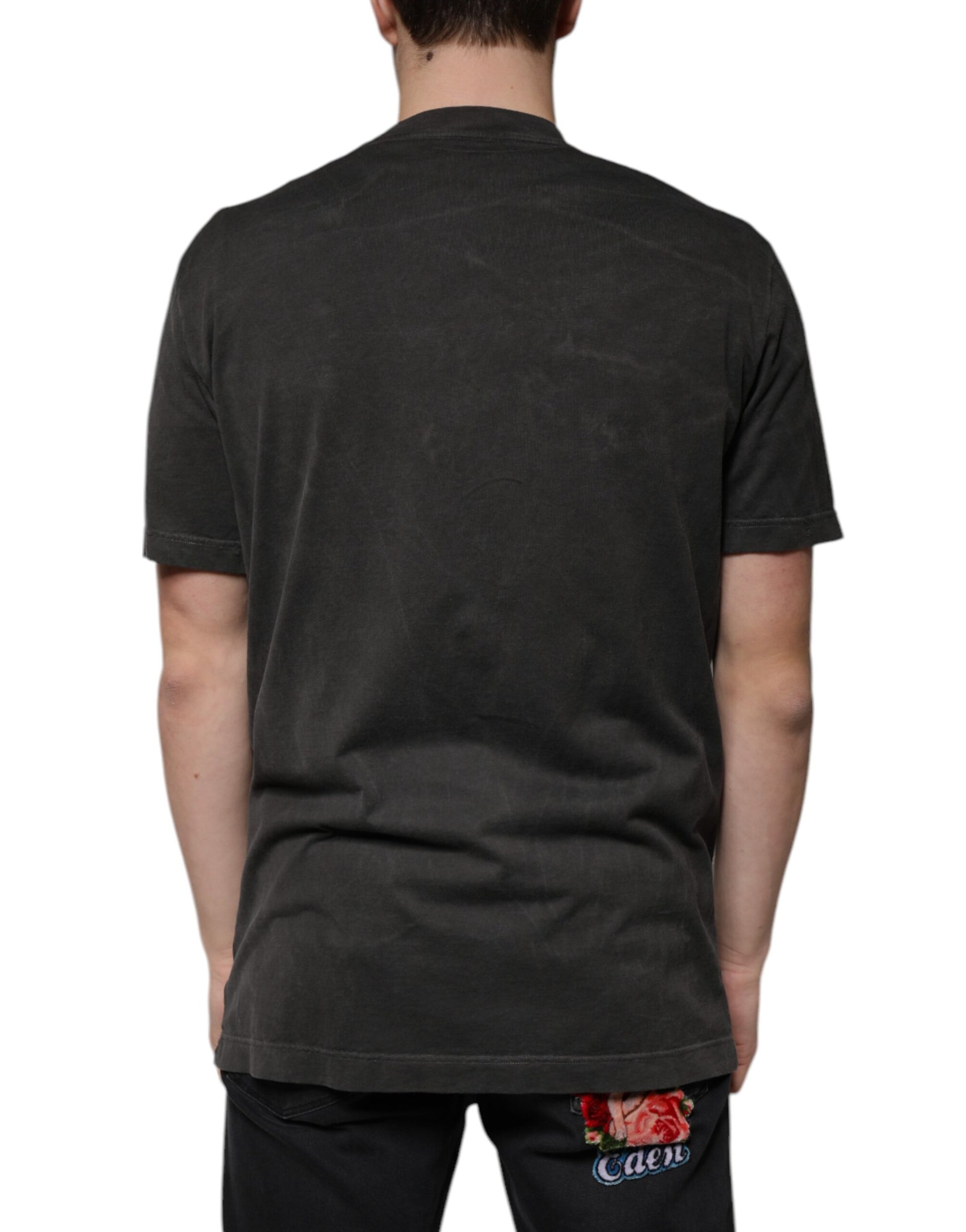 Dolce & Gabbana Black Cotton Crew Neck Short Sleeves T-shirt Dolce & Gabbana