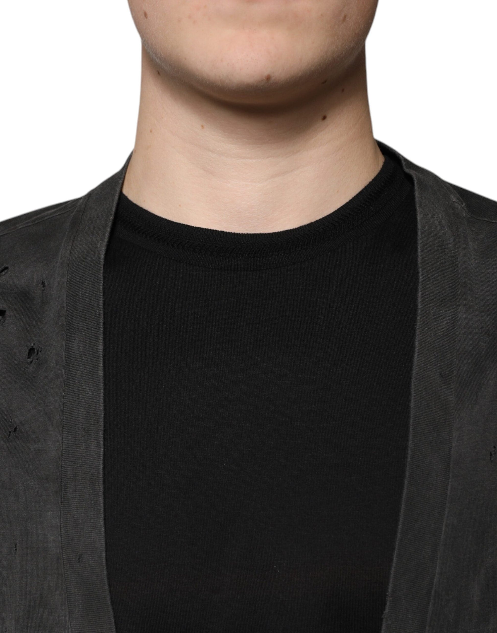 Dolce & Gabbana Black Cotton Crew Neck Short Sleeves T-shirt Dolce & Gabbana