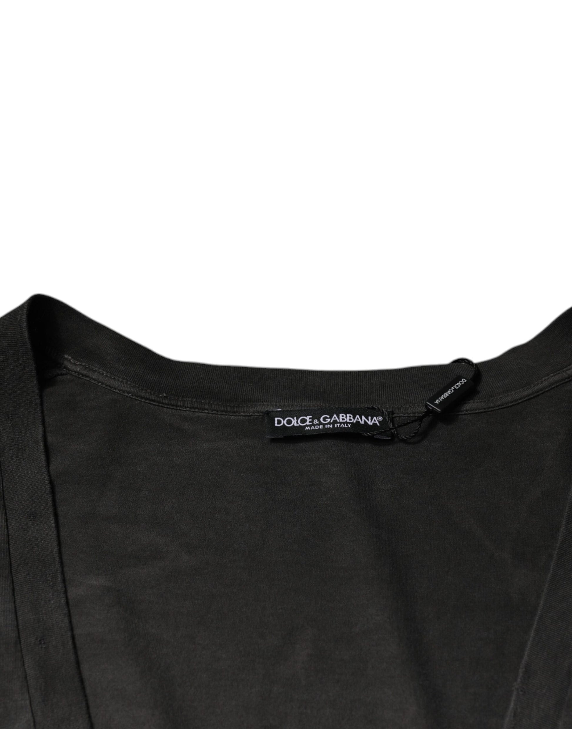 Dolce & Gabbana Black Cotton Crew Neck Short Sleeves T-shirt Dolce & Gabbana