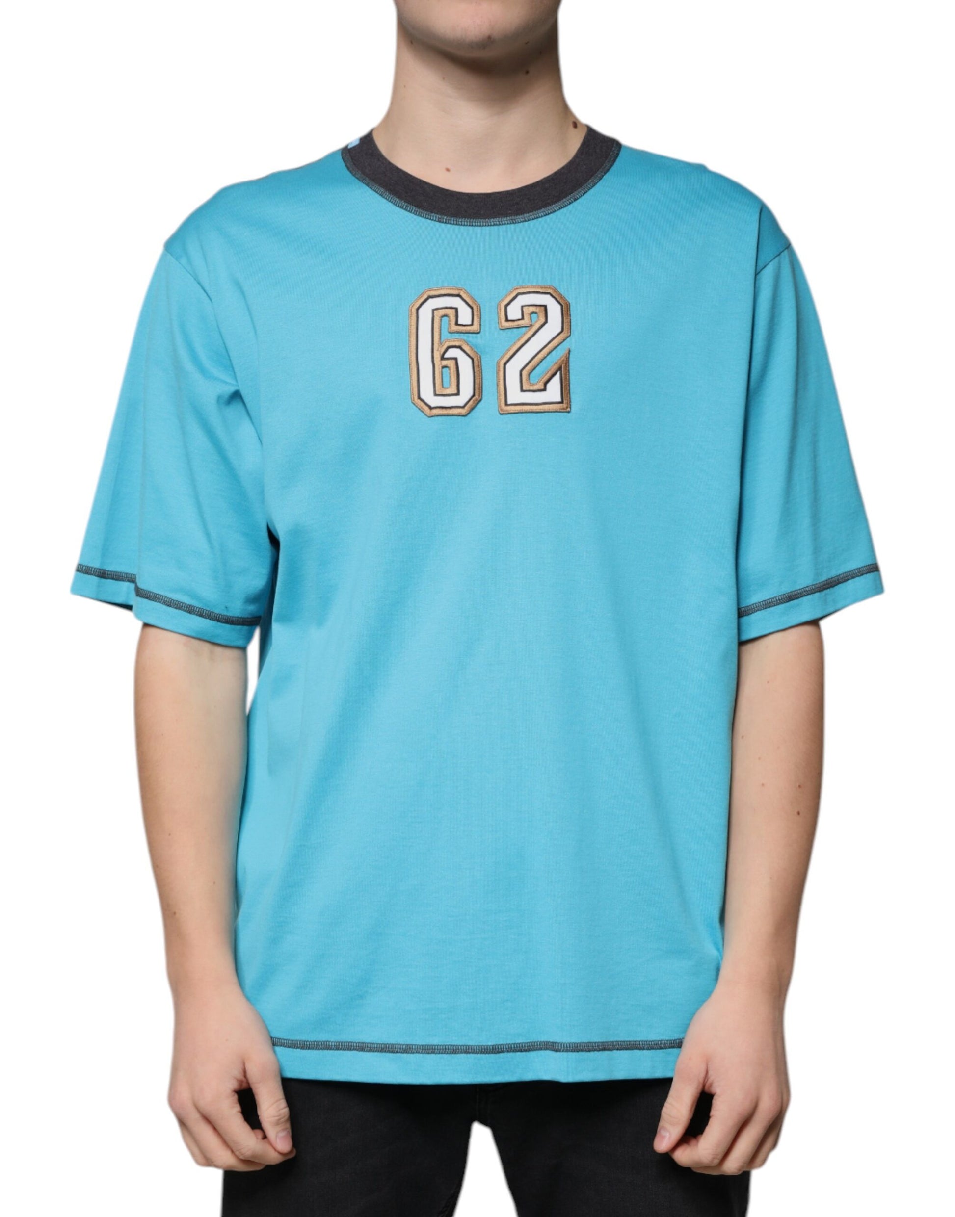 Dolce & Gabbana Blue Logo Crew Neck Short Sleeves T-shirt Dolce & Gabbana