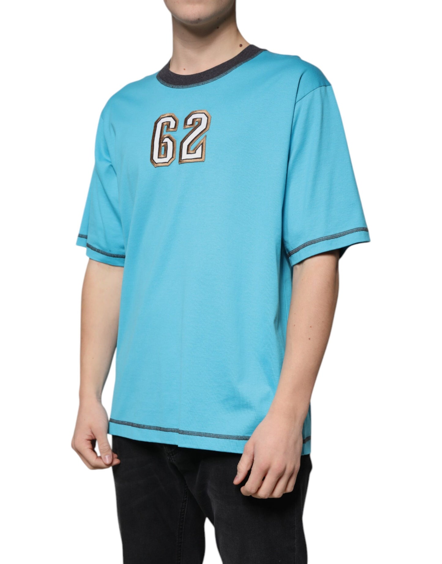 Dolce & Gabbana Blue Logo Crew Neck Short Sleeves T-shirt Dolce & Gabbana