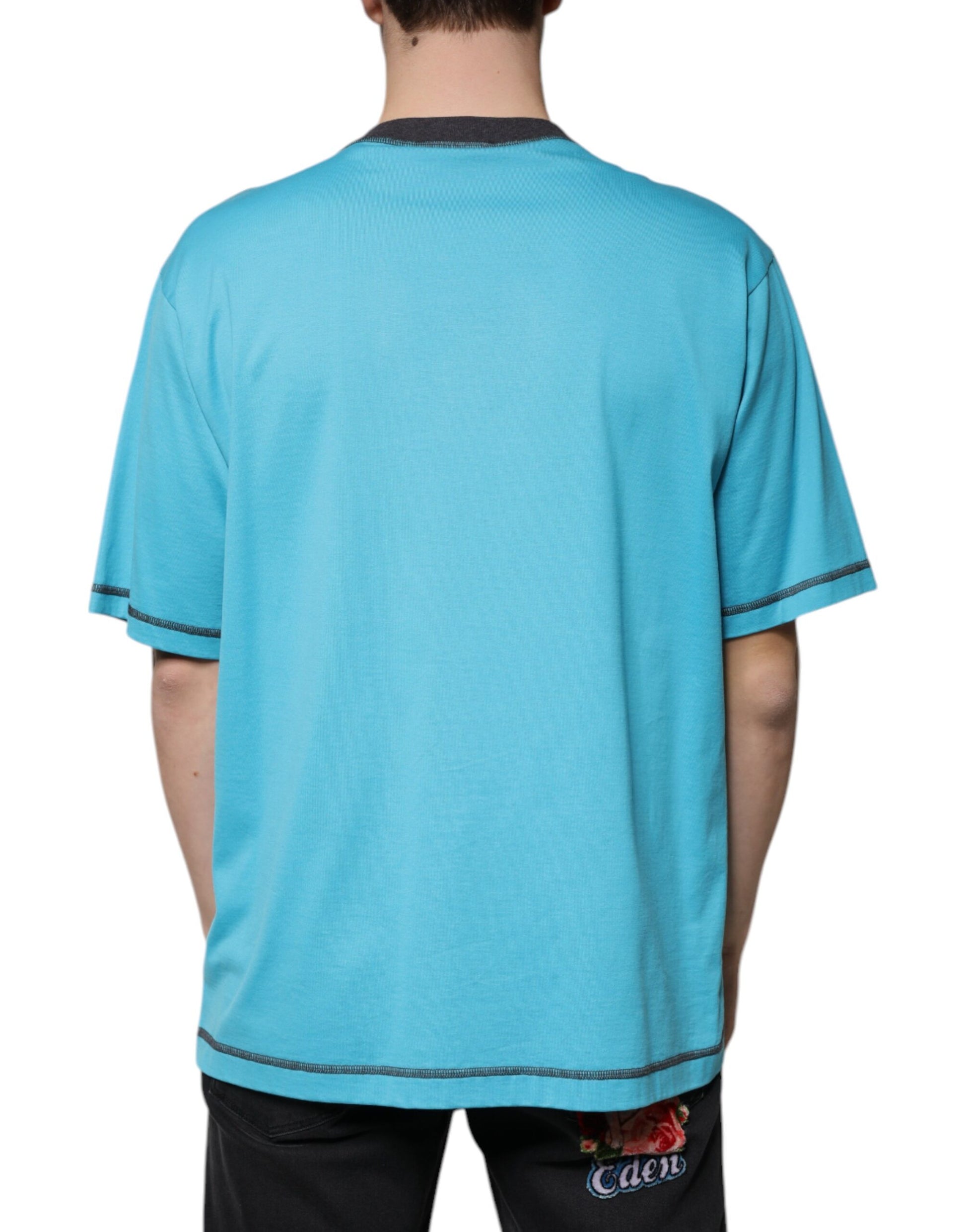 Dolce & Gabbana Blue Logo Crew Neck Short Sleeves T-shirt Dolce & Gabbana