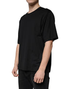Dolce & Gabbana Black Cotton Crew Neck Short Sleeves T-shirt - Eljoys Fashion 