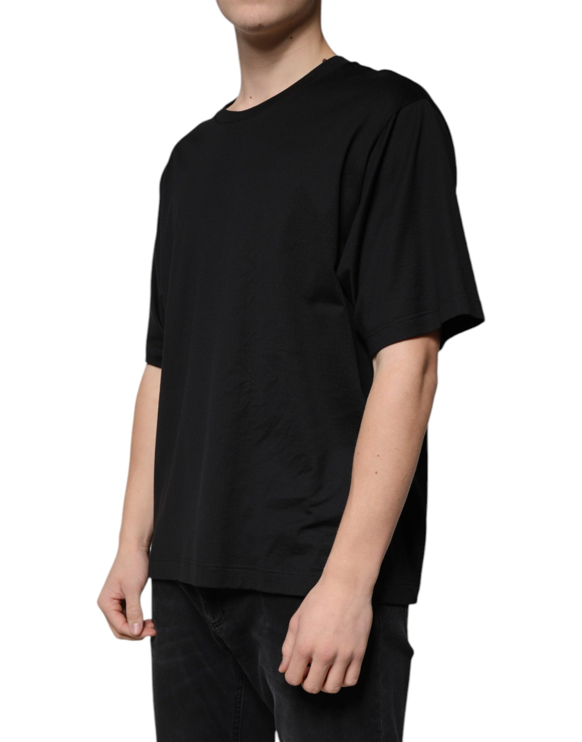 Dolce & Gabbana Black Cotton Crew Neck Short Sleeves T-shirt Dolce & Gabbana