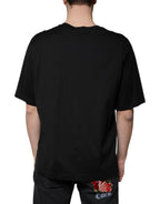 Dolce & Gabbana Black Cotton Crew Neck Short Sleeves T-shirt - Eljoys Fashion 