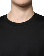 Dolce & Gabbana Black Cotton Crew Neck Short Sleeves T-shirt - Eljoys Fashion 
