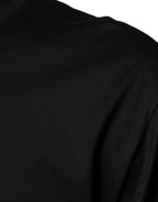Dolce & Gabbana Black Cotton Crew Neck Short Sleeves T-shirt - Eljoys Fashion 