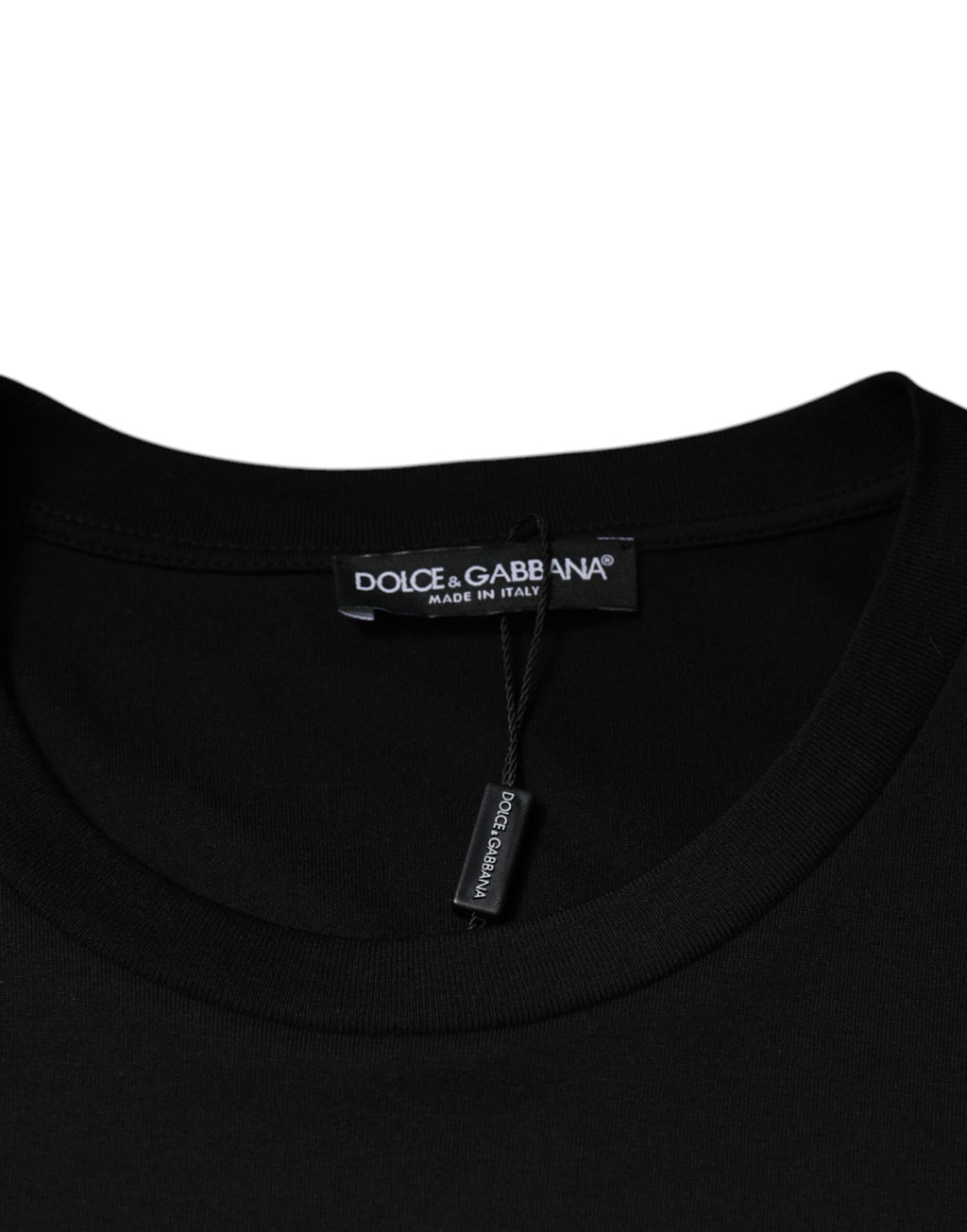 Dolce & Gabbana Black Cotton Crew Neck Short Sleeves T-shirt - Eljoys Fashion 