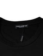 Dolce & Gabbana Black Cotton Crew Neck Short Sleeves T-shirt - Eljoys Fashion 