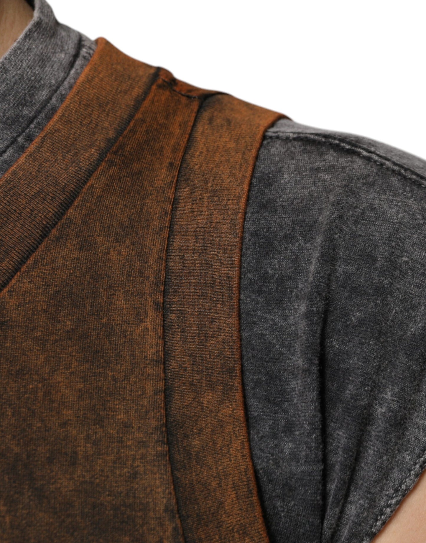 Dolce & Gabbana Brown Cotton Crew Neck Sleeveless T-shirt Dolce & Gabbana